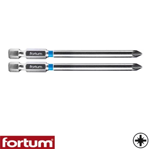Fortum 4741321 behajtóhegy, S2 acél (1/4"), 2 db -  PZ1 x 90 mm