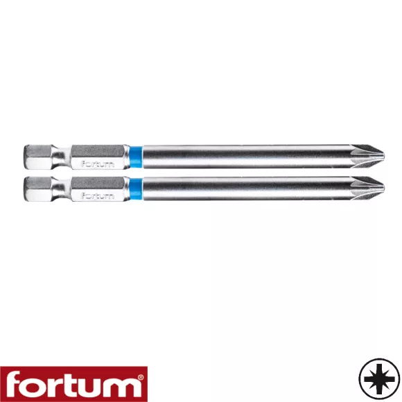 Fortum 4741322 behajtóhegy, S2 acél (1/4"), 2 db -  PZ2 x 90 mm