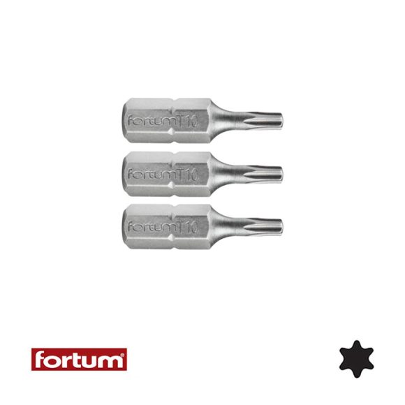 Fortum 4741410 torx TX10x25 mm bit 3 db-os (1/4")