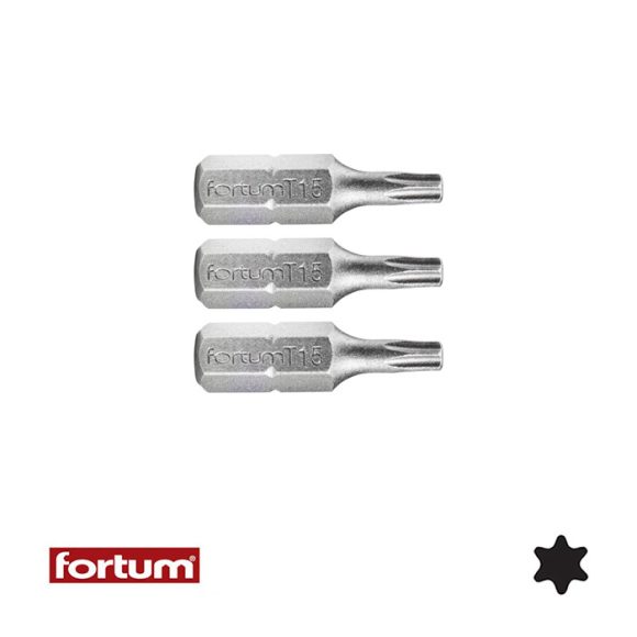 Fortum 4741415 torx TX15x25 mm bit 3 db-os (1/4")