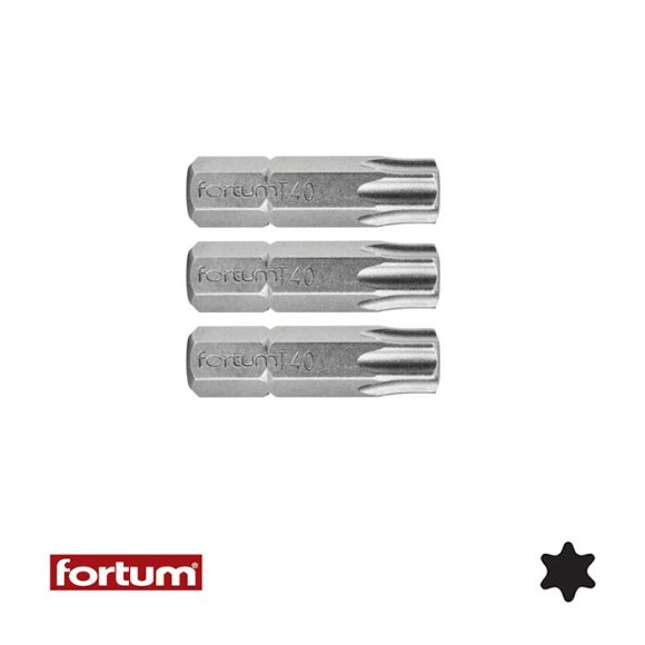 Fortum 4741440 torx TX40x25 mm bit 3 db-os (1/4")