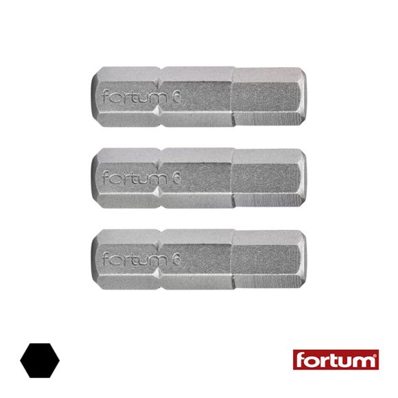 Fortum 4741508 HEX6x25 mm bit (1/4") 3 db-os