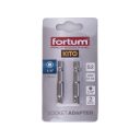 Fortum Kito 4741523 1/4" bit - 1/4" négyzet adapter szett 50 mm, S2 acél  (2 db)