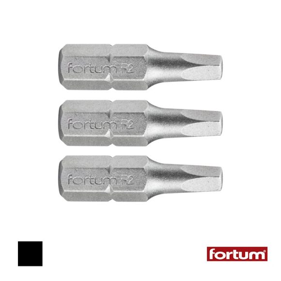 Fortum 4741602 bitbehajtó, SQ2x25 mm, 3 darabos (1/4" bit befogás)