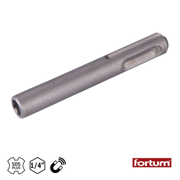 Fortum 4743300 adapter SDS-PLUS  >>> 1/4" bitre (mágneses), 75 mm