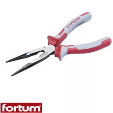   Fortum 4770313 félkerek csőrű fogó (rádiófogó), 200 mm (CrV.) (2K TPR markolat)