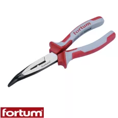   Fortum 4770323 hajlított félkerek csőrű fogó (rádiófogó), 200 mm (CrV.) (2K TPR markolat)