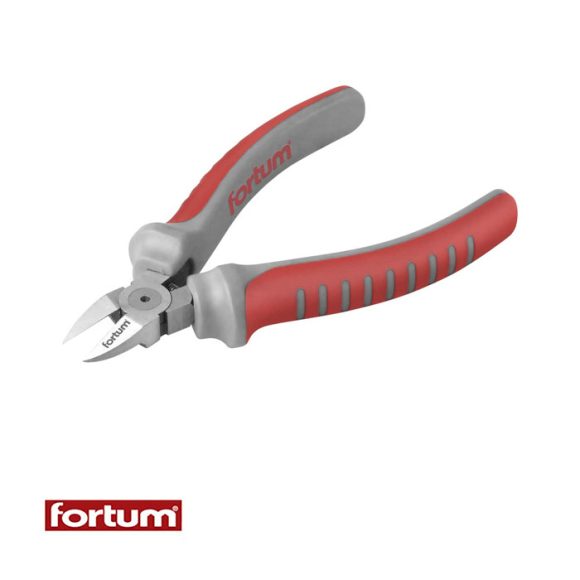 Fortum 4770401 műszerész oldalcsípő fogó, 100 mm (CrV.) (TPR markolat)