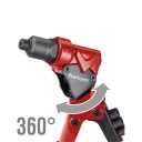 Fortum 4770628 szegecsanya és popszegecs húzó fogó, 2in1 - 260 mm (forgatható fej)