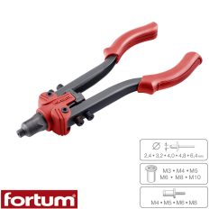   Fortum 4770639 szegecsanya-, szegecscsavar- és popszegecs húzó fogó, 3in1 - 325 mm