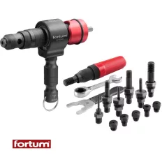   Fortum 4770667 mechanikus popszegecs- és szegecsanyahúzó fúrógéphez, 2.4-6.4 mm, M3-M12
