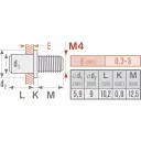 Fortum 4770674 szegecscsavar készlet, acél, M4x12 - 50 db (0,3-3,0 mm vtg, horganyzott)
