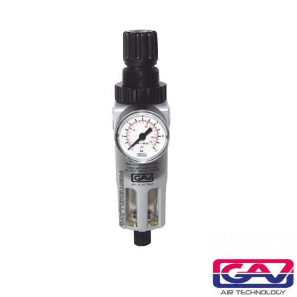 GAV FR180 levegőszűrő-vízleválasztó nyomásszabályozóval - 1/4" (manométerrel)