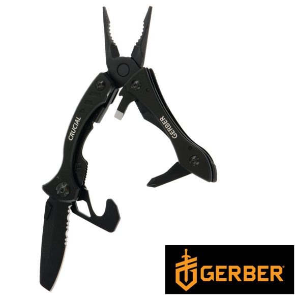 Gerber Crucial Black kombinált szerszám, hevedervágóval