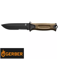   Gerber Strongman Coyote Brown taktikai kés, részben fogazott pengével