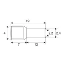 GL 05495 szigetelt érvéghüvely kék 2,5 mm2 - 12 mm