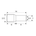 GL 05497 szigetelt érvéghüvely fehér 0,5 mm2 - 8 mm