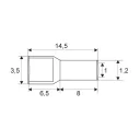 GL 05499 szigetelt érvéghüvely szürke 0,75 mm2 - 8 mm