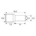 GL 05723 szigetelt iker érvéghüvely fekete 2x1,5 mm2 - 12 mm