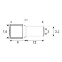 GL 05724 szigetelt iker érvéghüvely kék 2x2,5 mm2 - 12 mm