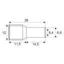 GL 05727 szigetelt iker érvéghüvely piros 2x10 mm2 - 14,5 mm