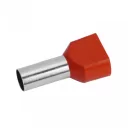 GL 05727 szigetelt iker érvéghüvely piros 2x10 mm2 - 14,5 mm