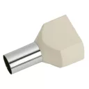 GL 05728 szigetelt iker érvéghüvely vajszínű 2x16 mm2 - 14,5 mm