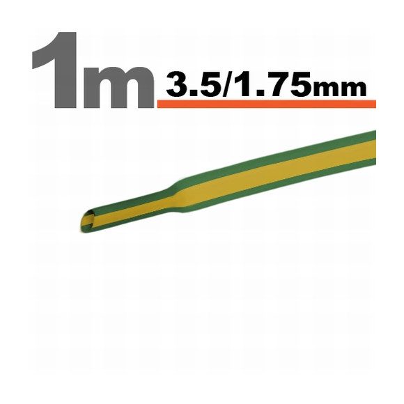 GL 11021X zöld-sárga zsugorcső 3,5/1,75 mm - 1m