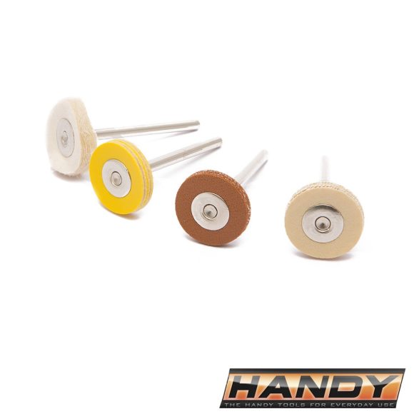 Handy 10125-13 mini polírozókorong készlet egyenes csiszolóhoz, Ø 3.1 mm, 4 darabos