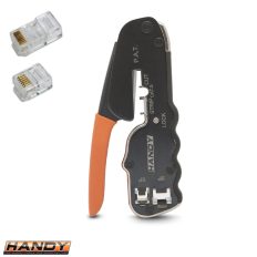   HANDY 10177 krimpelő-blankoló-vágó fogó Western dugókhoz (RJ11/12, RJ45 csatlakozókhoz)