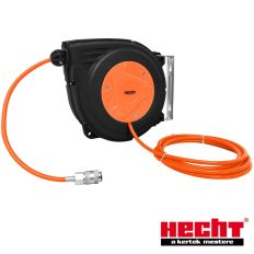   HECHT 002075B pneumatikus PU légtömlő, 5/8 mm, 12+3 m (1/4"), öntekercselő dobbal