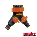 HECHT 08002 kétutas tömlővéges csatlakozó, 3/4"-1" (elzárható) (gyorscsatlakozás)