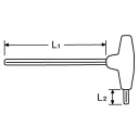 Heyco 1335 imbusz T-kulcs gömbvéggel CrV - 4 mm
