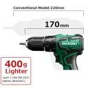 HIKOKI DV18DD-BASIC akkus ütvefúró-csavarozó 18V (2 sebesség, max 55 Nm) (Hitbox koffer)