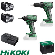   HIKOKI KC18DD-DV-5AH akkus ütvefúró-csavarozó és ütvecsavarozó csomag 18V (2 gép + 2 akku + töltő)