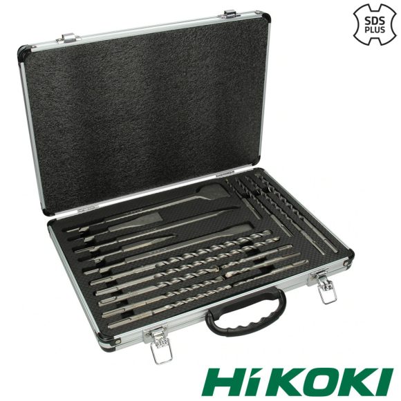 HIKOKI Proline Basic 402555 SDS-PLUS TCT 2-élű fúrószár és véső készlet, 17 darabos