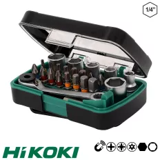   HIKOKI Proline 750362 bitbehajtó és kulcs készlet, 24 darabos (1/4" bit befogás)