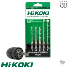   HIKOKI Proline 751030 SDS-PLUS TCT 2-élű fúrószár készlet gyorstokmánnyal, 6 darabos