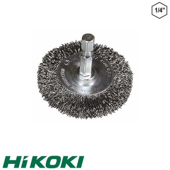 HIKOKI Proline 751321 korongkefe, Ø 100 mm (acél huzal) (1/4"-os hatlapú befogás)