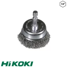   HIKOKI Proline 751323 fazékkefe, Ø 75 mm (acél huzal) (1/4"-os hatlapú befogás)