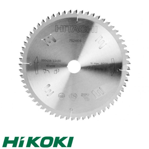 HIKOKI Proline 752449 körfűrészlap (alumínium), Ø 216x2.8/2.2x30 mm, 60T