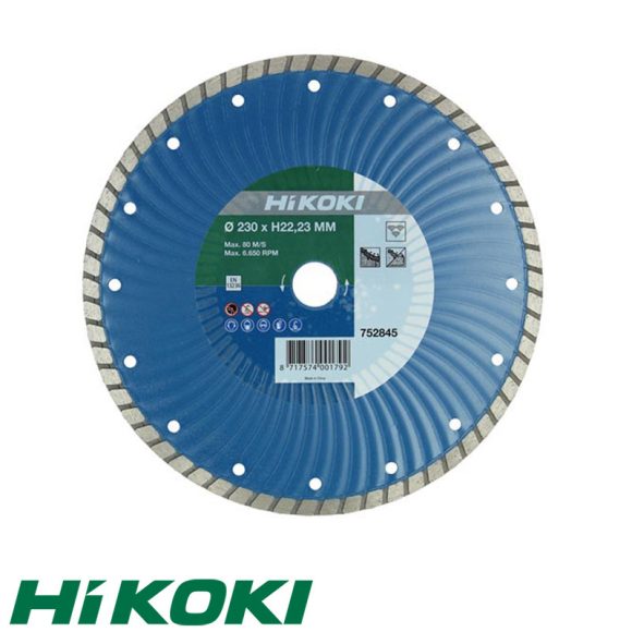 HIKOKI Proline 752842 univerzális turbó gyémánttárcsa (kemény anyagokhoz), Ø 125 mm (22,23 mm furat)