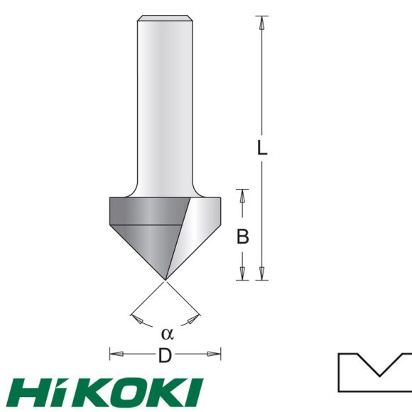 HIKOKI Proline 754087 V-horonymarófej,  Ø 12.7x16/47 mm (8 mm-es befogás)