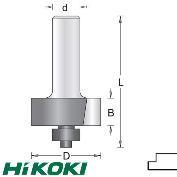 HIKOKI Proline 754098 falcmarófej (golyóscsapággyal),  Ø 31.7x12.7/50 mm (8 mm-es befogás)