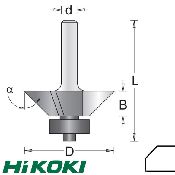 HIKOKI Proline 754111 élmarófej (golyóscsapággyal),  Ø 23.8x9.5/47 mm (8 mm-es befogás)