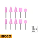 Ingco AKB1012 csiszolókő készlet egyenes csiszolóhoz, Ø 3 mm - 10 darabos