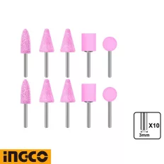   Ingco AKB1012 csiszolókő készlet egyenes csiszolóhoz, Ø 3 mm - 10 darabos
