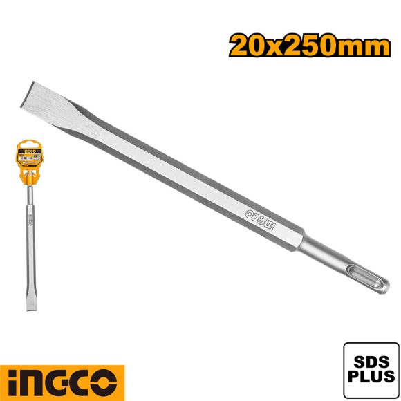 INGCO DBC0122501 SDS-Plus lapos vésőszár - 20x250 mm