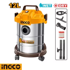   Ingco VC14122 száraz-nedves porszívó 800W - (12 liter, HEPA)