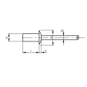 Zárt D-fejű popszegecs, alu-acél - 4,8x8 mm (ISO 15973, ALF)